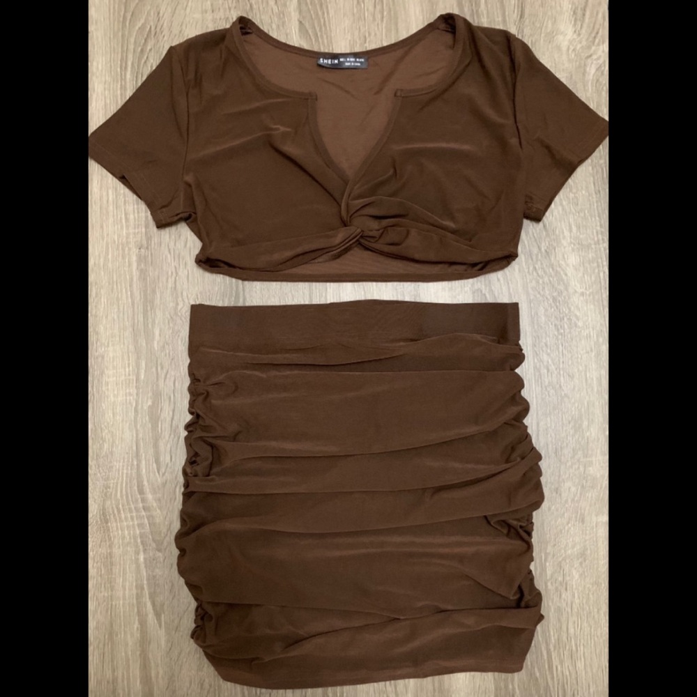 NWOT Crop top with Skirt Set